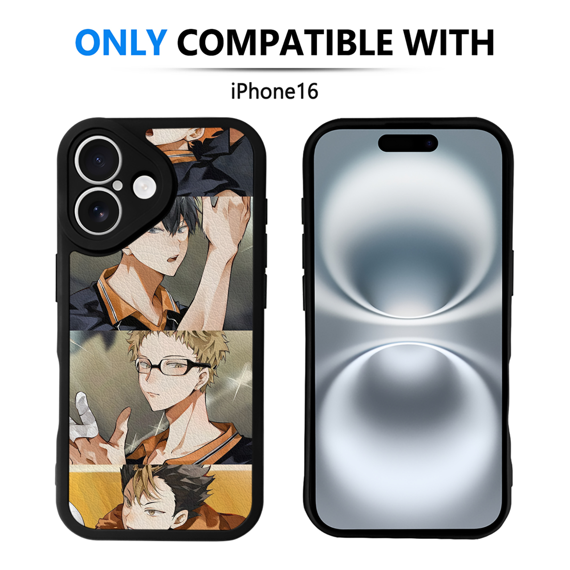 （画像用） ハイキュー!! Haikyu!! 【iPhone 16シリーズ対応】シリコンスマホケース（レザー調） 材質：シリコン